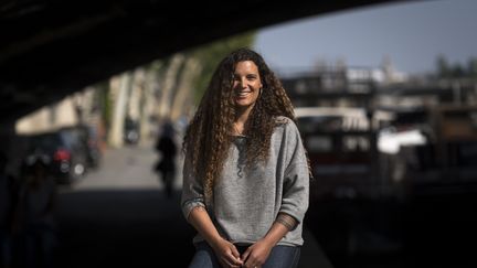 Marie Tabarly, navigatrice, à Paris, le 4 mai 2018. (LIONEL BONAVENTURE / AFP)