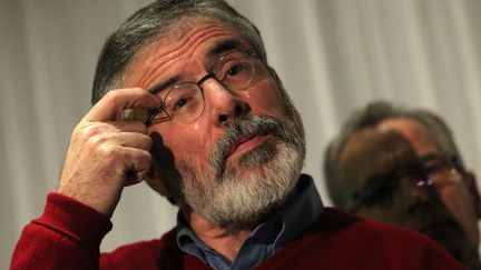 Le pr&eacute;sdident du Sinn F&eacute;in Gerry Adams, le 31 d&eacute;cembre 2013 &agrave; Belfats (Irlande du nord). (PETER MUHLY / AFP)