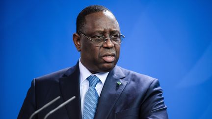 Macky Sall, le président sénégalais, en janvier 2020. (CLEMENS BILAN / EPA)