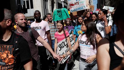 La jeune activiste Greta Thunberg était à Manhattan, à New York, vendredi 20 septembre 2019 (SHANNON STAPLETON / X90052)