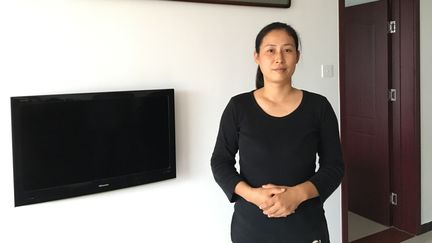 Yuan Shanshan, épouse de l'avocat des droits de l'homme Xie Yanyi, arreté en Juillet 2015.&nbsp; (RADIO FRANCE / Dominique André)