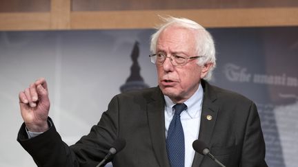 Le sénateur démocrate, Bernie Sanders, lors d'un discours à Washington, le 10 janvier 2019. (RON SACHS / CONSOLIDATED NEWS PHOTOS / AFP)