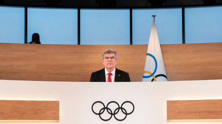 Le président du Comité International Olympique, Thomas Bach, lors d'une réunion à Lausanne le 10 mars 2021.&nbsp; (GREG MARTIN / OIS/IOC)