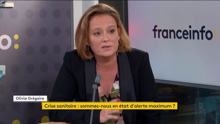 Olivia Grégoire, secrétaire d'État chargée de l'Économie sociale, solidaire et responsable, était l'invitée du "18h50 franceinfo" du lundi 12 octobre 2020. (FRANCEINFO / RADIO FRANCE)