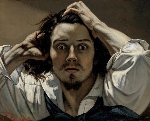 "Le désespéré" Autoportrait de jeunesse de Gustave Courbet
 (Musée d&#039;Orsay)