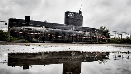 Le sous-marin "Nautilus", dans lequel la journaliste&nbsp;Kim Wall aurait été assassinée, en août 2017. (MADS CLAUS RASMUSSEN / SCANPIX DENMARK / AFP)