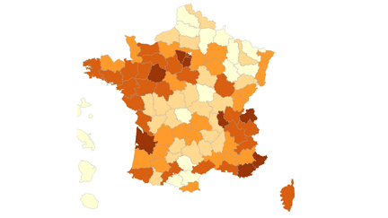 CARTE. Primaire à droite : les départements où l'on a le plus voté au second tour (NICOLAS ENAULT / CARTO)