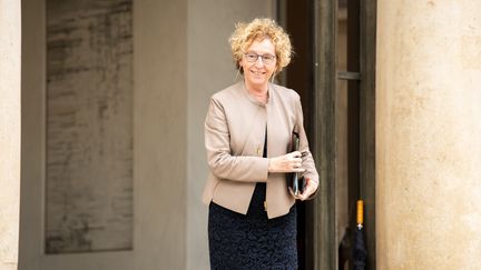 Muriel Penicaud à la sortie du conseil des Ministres à l'Elysée, le 21 octobre 2019.&nbsp; (XOSE BOUZAS / HANS LUCAS)