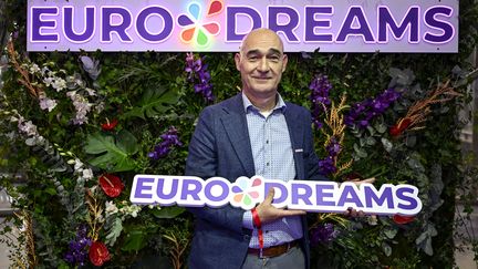 Jannie Haek, le PDG de la Loterie nationale belge, à l'occasion de la cérémonie de lancement d'EuroDreams, le 19 octobre 2023, à Paris. (DIRK WAEM / BELGA MAG / AFP)