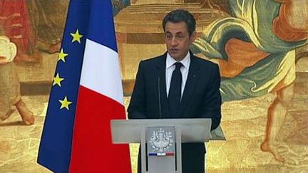 Nicolas Sarkozy, vendredi 7 janvier, lors des voeux aux autorités religieuses.