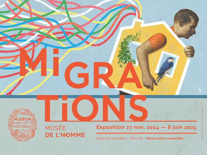 L'exposition "Migrations" présentée au Musée de l'homme, du 27 novembre 2024 au 8 juin 2025. (GERARD DUBOIS)