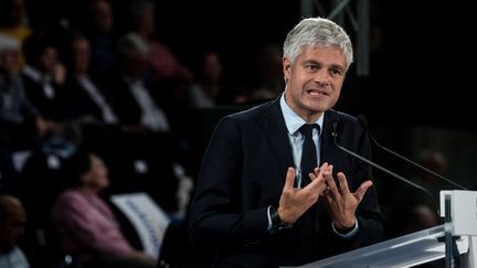 Le président des Républicains, Laurent Wauquiez, à Lyon, le 21 mai 2019. (NICOLAS LIPONNE / NURPHOTO / AFP)