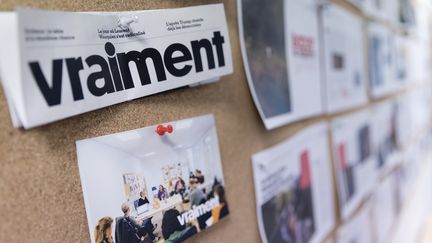 Dans les locaux de l'hebdomadaire "Vraiment", à Paris, le 15 janvier 2018. (JOEL SAGET / AFP)