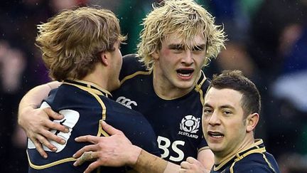 Greig Laidlaw (au premier plan) avec le 2e ligne Richie Gray