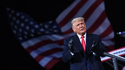 Donald Trump en meeting le 31 octobre 2020 en Pennsylvanie.&nbsp; (MANDEL NGAN / AFP)