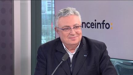 Jacques Creyssel,&nbsp;délégué général de la Fédération du commerce et de la distribution, le 1er avril 2022. (FRANCE INFO / RADIO FRANCE)