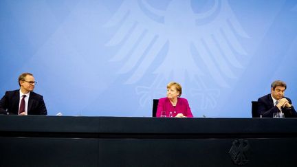 La chancelière allemande, Angela Merkel, le 4 mars 2021 à Berlin (Allemagne). (MARKUS SCHREIBER / AFP)