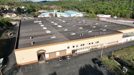 Les anciens locaux de France Tabac&nbsp; (Image drone : Conseil départemental de la Dordogne)