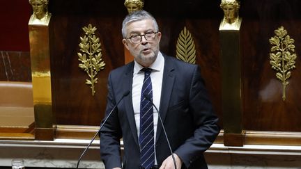 Bertrand Pancher, à l'Assemblée nationale, le 18 février 2023. (LUDOVIC MARIN / AFP)