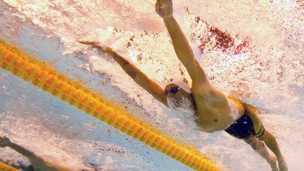 La photo montre le danois Viktor Bromer lors de la finale hommes du 200 m papillon, aux 32e championnats d'Europe de natation &agrave; Berlin, le 21 ao&ucirc;t 2014. (DAMIEN MEYER / AFP)