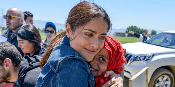 Salma Hayek a rendu visite à des enfants syriens réfugiés
 (SEBASTIAN RICH / UNICEF / AFP)