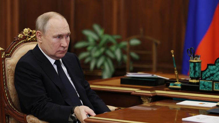 Russian President Vladimir Putin at the Kremlin in Moscow on April 6, 2023. (GAVRIIL GRIGOROV / SPUTNIK / AFP)