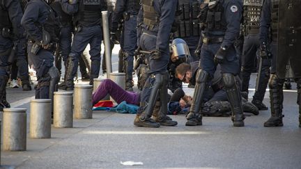 La militante d'Attac, Geneviève Legay, 73 ans, grièvement blessée après être tombée lors de la manifestation des "gilets jaunes" à Nice le 23 mars 2019.&nbsp; (MAXPPP)