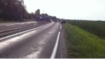 L'accident s'est prdouit sur cette route reliant&nbsp;Orl&eacute;ans &agrave; Ch&acirc;teaudun, &agrave; hauteur de&nbsp;Villamblain (Loiret), lundi 28 mai 2012. (FRANCE 3)