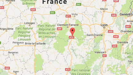 Les faits se sont déroulés&nbsp;à Auzat-la-Combelles, au sud de Clermont-Ferrand. (CAPTURE ECRAN GOOGLE MAPS)