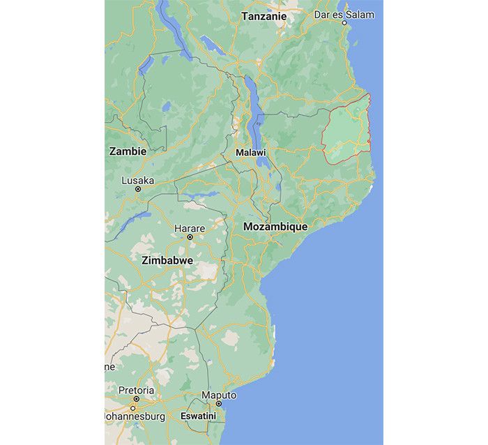 La carte du Mozambique avec à l'extrême nord, la province Cabo Delgado&nbsp; (GOOGLE MAPS)