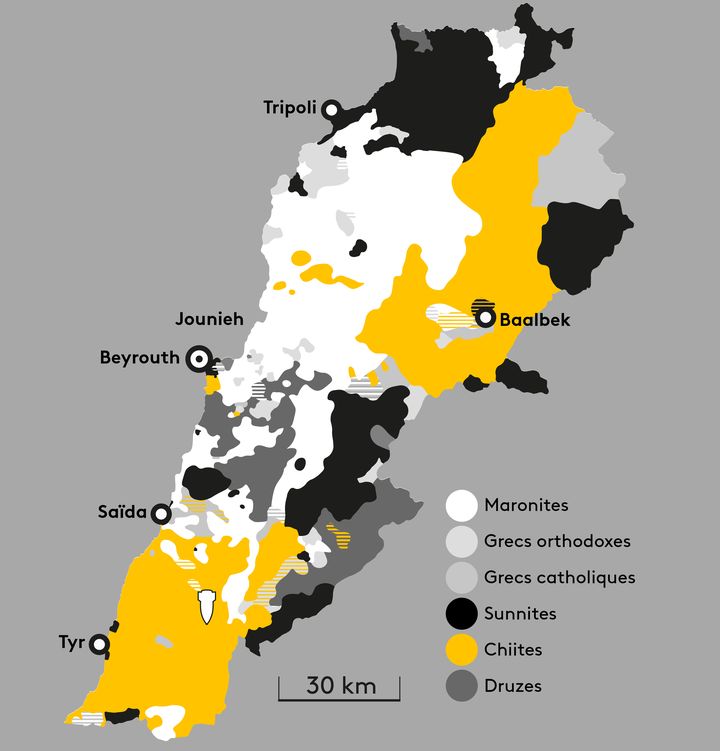 18 communautés religieuses ou ethniques sont officiellement reconnues au Liban, et sont reparties de façon plus ou moins homogène sur tout le territoire (source : https://gulf2000.columbia.edu). (CHADI ROMANOS)