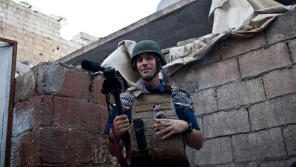 Le reporter am&eacute;ricain James Foley, &agrave; Alep, en Syrie, en novembre 2012.&nbsp; (EYEPRESS NEWS / AFP)