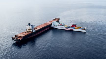 La collision a eu lieu à proximité des limites du Parc naturel marin du Cap Corse et de l'Agriate en Méditerranée. (MARINE NATIONALE / AFP)