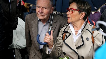 Pierre et Viviane Lambert, les parents de Vincent Lambert, le 19 mai 2019 à Reims (Marne). (FRANCOIS NASCIMBENI / AFP)