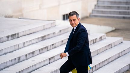 Le ministre de l'Intérieur, Gérald Darmanin, lors du premier Conseil des ministres du gouvernement de Jean Castex, le 7 juillet 2020 à Paris.&nbsp; (XOSE BOUZAS / HANS LUCAS / AFP)