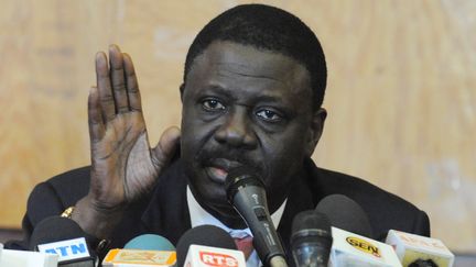 Pape Diouf, ancien pr&eacute;sident de l'Olympique de Marseille, &agrave; Dakar (S&eacute;n&eacute;gal), le 11 avril 2013. (SEYLLOU / AFP)