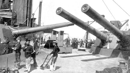 La passerelle du navire anglais HMS Indomitable lors de la bataille du Jutland. (SEM / UNIVERSAL IMAGES GROUP EDITORIAL / GETTY IMAGES)