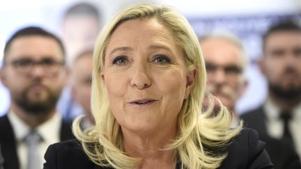 Marine Le Pen, présidente du Rassemblement national, le 29 février 2020 à Lens (Pas-de-Calais). (FRANCOIS LO PRESTI / AFP)