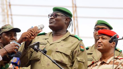 Le général Mohamed Toumba s'exprime à Niamey (Niger), le 6 août 2023. (BALIMA BOUREIMA / ANADOLU AGENCY / AFP)