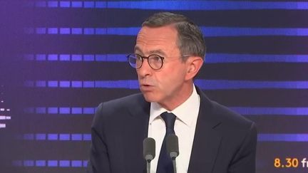 Bruno Retailleau, president of the Les Républicains group in the Senate, on franceinfo on May 15, 2024. (FRANCEINFO / RADIO FRANCE)