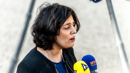 La ministre du Travail,&nbsp;Myriam El Khomri, devant l'Elysée, le 2 mars 2016. (CITIZENSIDE / YANN KORBI / AFP)