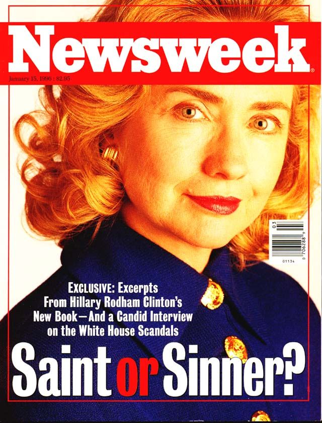 Après le scandale du Whitewater, en 1996, Hillary Clinton donne une interview au magazine "Newsweek", qui s'interroge sur la personnalité de la "First Lady".&nbsp; (NEWSWEEK)