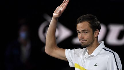 Le Russe Daniil Medvedev après sa défaite en finale de l'Open d'Australie contre Novak Djokovic, à Melbourne le 21 février 2021 (PAUL CROCK / AFP)