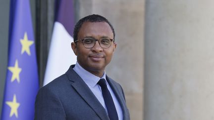 Le ministre de l'Éducation nationale Pap Ndiaye devant l'Élysée, mercredi 14 septembre. (LUDOVIC MARIN / AFP)