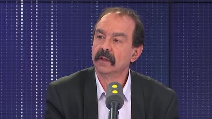 Philippe Martinez, secrétaire général de la CGT, sur franceinfo mardi 28 janvier. (FRANCEINFO / RADIOFRANCE)