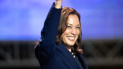 La vice-présidente des Etats-Unis, Kamala Harris, à Houston (Texas), le 31 juillet 2024. (REGINALD MATHALONE / NURPHOTO / AFP)