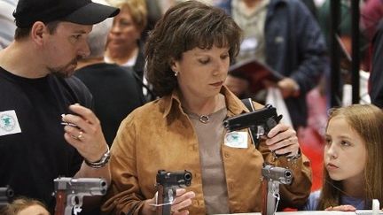 La famille Newman au congrès de la NRA (4 millions de membres), le 16 mai 2008 à Louisville, dans le Kentucky. (GETTY IMAGES/AFP/SCOTT OLSON)