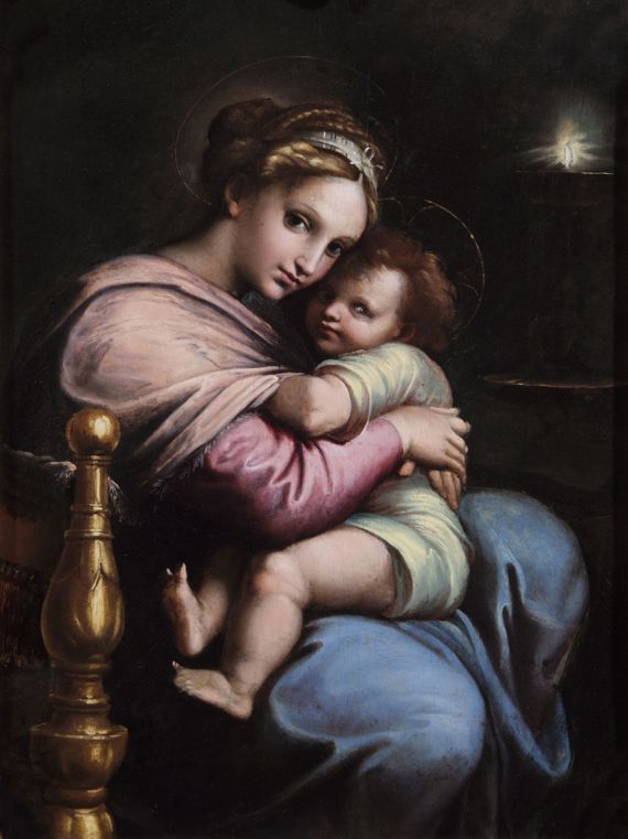 "Vierge &agrave; l&rsquo;Enfant, dite Madone Wellington", Giulio Romano (1516-1518). Huile sur bois, 51 x 37 cm. Londres, The Wellington Museum, Apsley House. ( SWINDON, ENGLISH HERITAGE)