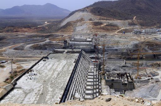 Vue générale du site du barrage éthiopien «la grande renaissance» en cours de construction sur le Nil bleu, le 23 mars 2015. (Photo Reuters/Tiksa Negeri)