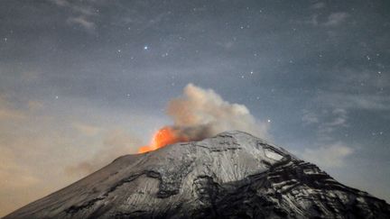 Un nuage de fum&eacute;e s'&eacute;l&egrave;ve du volcan&nbsp;Popocatepetl (Mexique), le 20 mai 2013. (ARTURO ANDRADE / AFP)